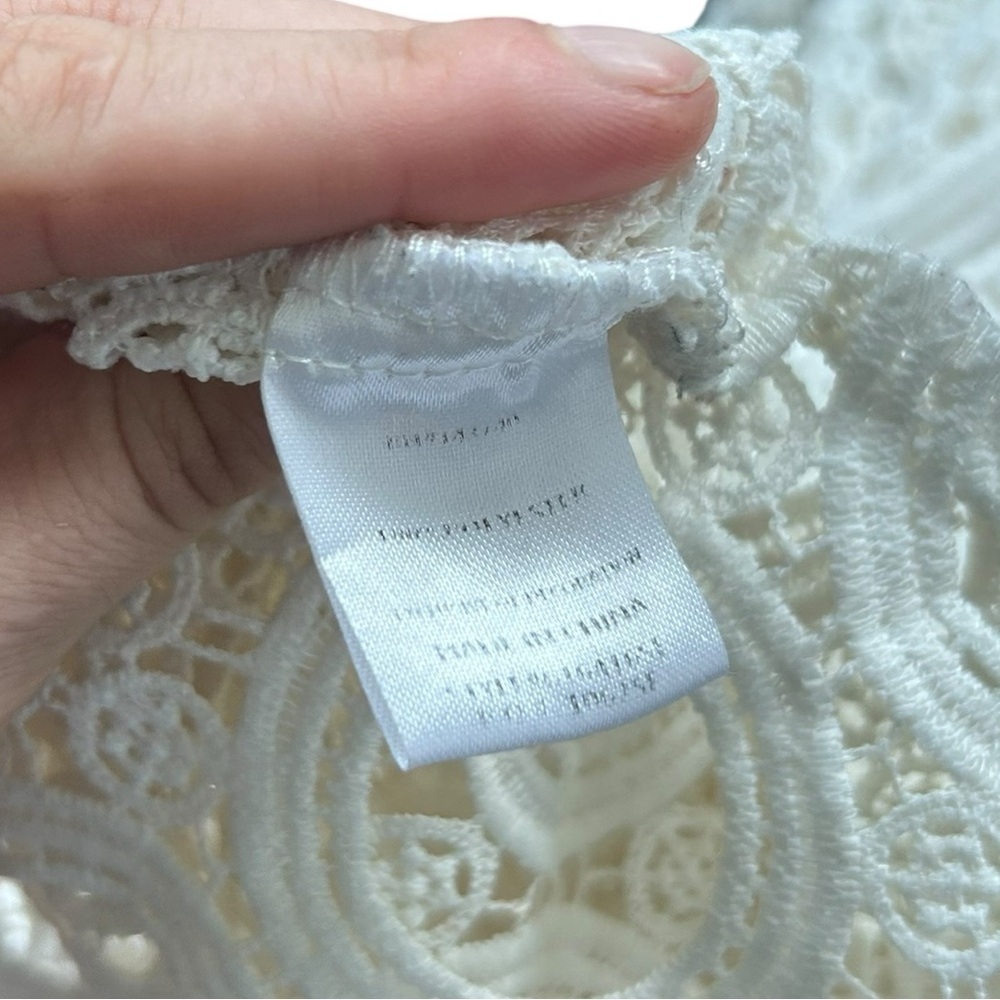 𝅺Anthropologie English factory white crochet‎ cutout blouse - Picture 7 of 8